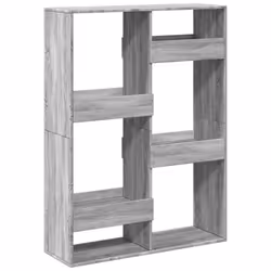 vidaXL Room Divider Privacy Screen Room Partition Bookcase Engineered Wood - grey sonoma, 100 x 33 x 135 cm