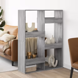 vidaXL Room Divider Privacy Screen Room Partition Bookcase Engineered Wood - grey sonoma, 100 x 33 x 135 cm