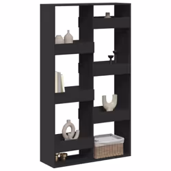 vidaXL Room Divider Privacy Screen Room Partition Bookcase Engineered Wood - black, 100 x 33 x 175 cm