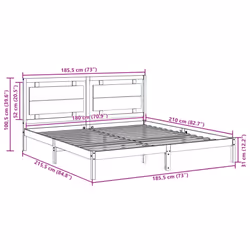 vidaXL Bed Frame Wooden Platform Bed Bedstead Bedroom Bed Base Solid Wood - white, 180 x 210 cm