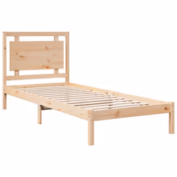 vidaXL Bed Frame Wooden Platform Bed Bedstead Bedroom Bed Base Solid Wood - natural, 100 x 220 cm