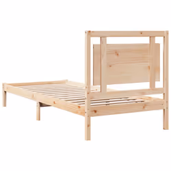 vidaXL Bed Frame Wooden Platform Bed Bedstead Bedroom Bed Base Solid Wood - natural, 100 x 220 cm - Additional view 5