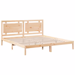 vidaXL Bed Frame Wooden Platform Bed Bedstead Bedroom Bed Base Solid Wood - natural, 200 x 220 cm
