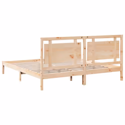 vidaXL Bed Frame Wooden Platform Bed Bedstead Bedroom Bed Base Solid Wood - natural, 200 x 220 cm - Additional view 5