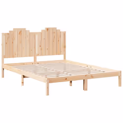 vidaXL Bed Frame Bed Base Bedstead Bedroom Mattress Foundation Solid Wood Pine - natural, 140 x 210 cm - Additional view 2