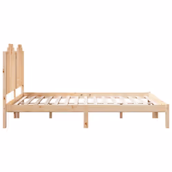 vidaXL Bed Frame Bed Base Bedstead Bedroom Mattress Foundation Solid Wood Pine - natural, 140 x 210 cm - Additional view 4