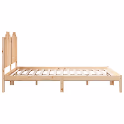 vidaXL Bed Frame Bed Base Bedstead Bedroom Mattress Foundation Solid Wood Pine - natural, 160 x 220 cm - Additional view 4
