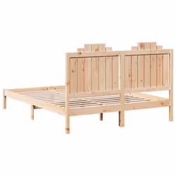 vidaXL Bed Frame Bed Base Bedstead Bedroom Mattress Foundation Solid Wood Pine - natural, 160 x 220 cm - Additional view 5