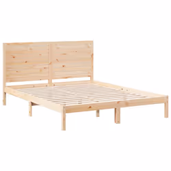 vidaXL Bed Frame Bed Base Bedstead Bedroom Mattress Foundation Solid Wood - natural, 140 x 210 cm - Additional view 2