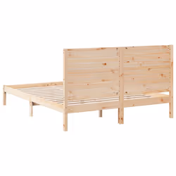 vidaXL Bed Frame Bed Base Bedstead Bedroom Mattress Foundation Solid Wood - natural, 140 x 210 cm - Additional view 5