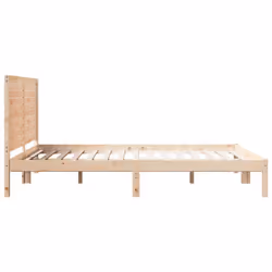 vidaXL Bed Frame Bed Base Bedstead Bedroom Mattress Foundation Solid Wood - natural, 140 x 220 cm - Additional view 4