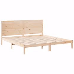 vidaXL Bed Frame Bed Base Bedstead Bedroom Mattress Foundation Solid Wood - natural, 200 x 220 cm - Additional view 2