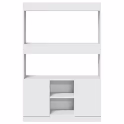 vidaXL Highboard Sideboard Storage Organiser Cabinet Cupboard Engineered Wood - white, 92 x 33 x 140 cm - Additional view 4