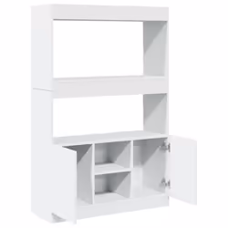 vidaXL Highboard Sideboard Storage Organiser Cabinet Cupboard Engineered Wood - white, 92 x 33 x 140 cm - Additional view 7