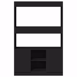 vidaXL Highboard Sideboard Storage Organiser Cabinet Cupboard Engineered Wood - black, 92 x 33 x 140 cm - Additional view 4