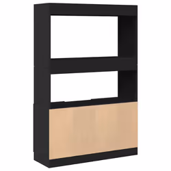 vidaXL Highboard Sideboard Storage Organiser Cabinet Cupboard Engineered Wood - black, 92 x 33 x 140 cm - Additional view 6