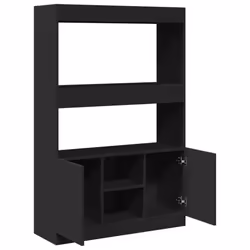 vidaXL Highboard Sideboard Storage Organiser Cabinet Cupboard Engineered Wood - black, 92 x 33 x 140 cm - Additional view 7