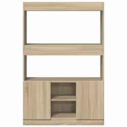 vidaXL Highboard Sideboard Storage Organiser Cabinet Cupboard Engineered Wood - sonoma oak, 92 x 33 x 140 cm - Additional view 4