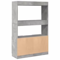 vidaXL Highboard Sideboard Storage Organiser Cabinet Cupboard Engineered Wood - concrete grey, 92 x 33 x 140 cm - Additional view 6
