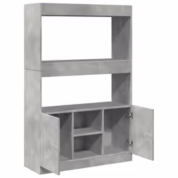 vidaXL Highboard Sideboard Storage Organiser Cabinet Cupboard Engineered Wood - concrete grey, 92 x 33 x 140 cm - Additional view 7