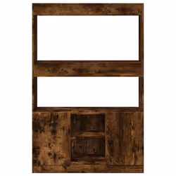 vidaXL Highboard Sideboard Storage Organiser Cabinet Cupboard Engineered Wood - smoked oak, 92 x 33 x 140 cm - Additional view 4