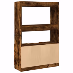 vidaXL Highboard Sideboard Storage Organiser Cabinet Cupboard Engineered Wood - smoked oak, 92 x 33 x 140 cm - Additional view 6