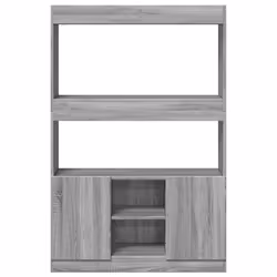 vidaXL Highboard Sideboard Storage Organiser Cabinet Cupboard Engineered Wood - grey sonoma, 92 x 33 x 140 cm - Additional view 6