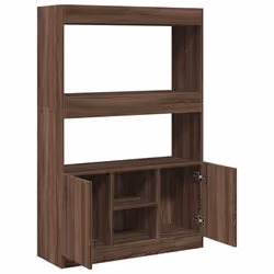 vidaXL Highboard Sideboard Storage Organiser Cabinet Cupboard Engineered Wood - brown oak, 92 x 33 x 140 cm - Additional view 7