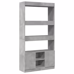 vidaXL Highboard Sideboard Storage Organiser Cabinet Cupboard Engineered Wood - concrete grey, 92 x 33 x 180 cm
