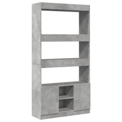 vidaXL Highboard Sideboard Storage Organiser Cabinet Cupboard Engineered Wood - concrete grey, 92 x 33 x 180 cm