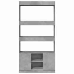 vidaXL Highboard Sideboard Storage Organiser Cabinet Cupboard Engineered Wood - concrete grey, 92 x 33 x 180 cm - Additional view 4