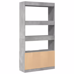 vidaXL Highboard Sideboard Storage Organiser Cabinet Cupboard Engineered Wood - concrete grey, 92 x 33 x 180 cm - Additional view 6
