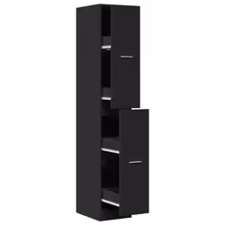 vidaXL Apothecary Cabinet Storage Cabinet Apothecary Cupboard Engineered Wood - black, 30 x 41 x 174.5 cm
