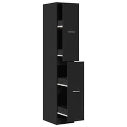 vidaXL Apothecary Cabinet Storage Cabinet Apothecary Cupboard Engineered Wood - black, 30 x 41 x 174.5 cm