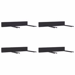 vidaXL Garden Tool Storage Racks Wall Tool Organiser Tool Hanger Black Steel - 4 pcs
