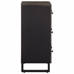 vidaXL Sideboards 2 pcs Black 60x33x75 cm Solid Wood Mango storage cabinet - Additional view 4