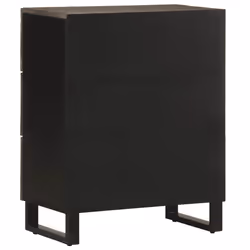 vidaXL Sideboards 2 pcs Black 60x33x75 cm Solid Wood Mango storage cabinet - Additional view 5