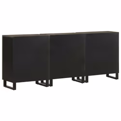 vidaXL 3 Piece Sideboards Black 60x33x75 cm Solid Wood Mango storage cabinet - Additional view 5