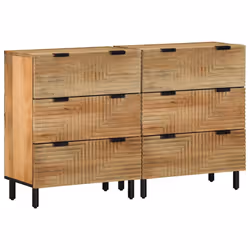 vidaXL Sideboards 2 pcs Brown 60x33x75 cm Solid Wood Mango cabinet cupboard