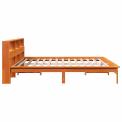 vidaXL Bookcase Bed without Mattress Wax Solid Wood Pine - wax brown, 180 x 200 cm - Additional view 4