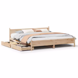 vidaXL Bed Frame without Mattress Home Bed Base 200x200 cm Solid Wood Pine