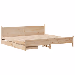 vidaXL Bed Frame without Mattress Home Bed Base 200x200 cm Solid Wood Pine