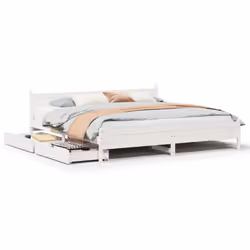 vidaXL Bed Frame without Mattress Bed Base White 200x200 cm Solid Wood Pine