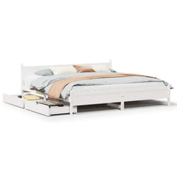 vidaXL Bed Frame without Mattress Bed Base White 200x200 cm Solid Wood Pine