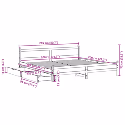 vidaXL Bed Frame without Mattress Bed Base White 200x200 cm Solid Wood Pine