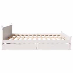 vidaXL Bed Frame without Mattress Bed Base White 200x200 cm Solid Wood Pine - Additional view 6