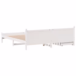 vidaXL Bed Frame without Mattress Bed Base White 200x200 cm Solid Wood Pine - Additional view 7