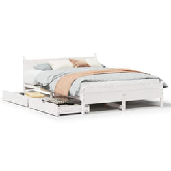 vidaXL Bed Frame without Mattress Bed Base White 160x200 cm Solid Wood Pine