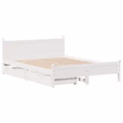 vidaXL Bed Frame without Mattress Bed Base White 160x200 cm Solid Wood Pine