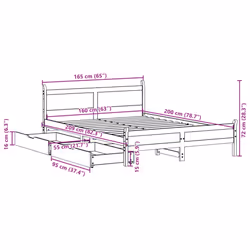 vidaXL Bed Frame without Mattress Bed Base White 160x200 cm Solid Wood Pine